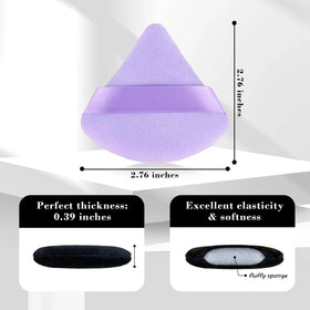 Close-up of RAREIUS Triangular Powder Puff showing velvet texture