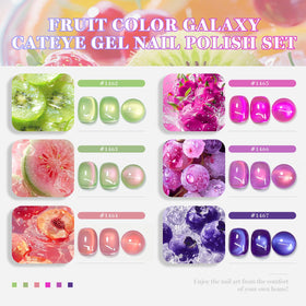 Close-up of RARJSM Cat Eye Gel Nail Polish in Blue