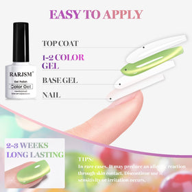 Close-up of RARJSM Cat Eye Gel Nail Polish in Fuchsia