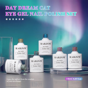 Close-up of RARJSM Cat Eye Gel Nail Polish in pink