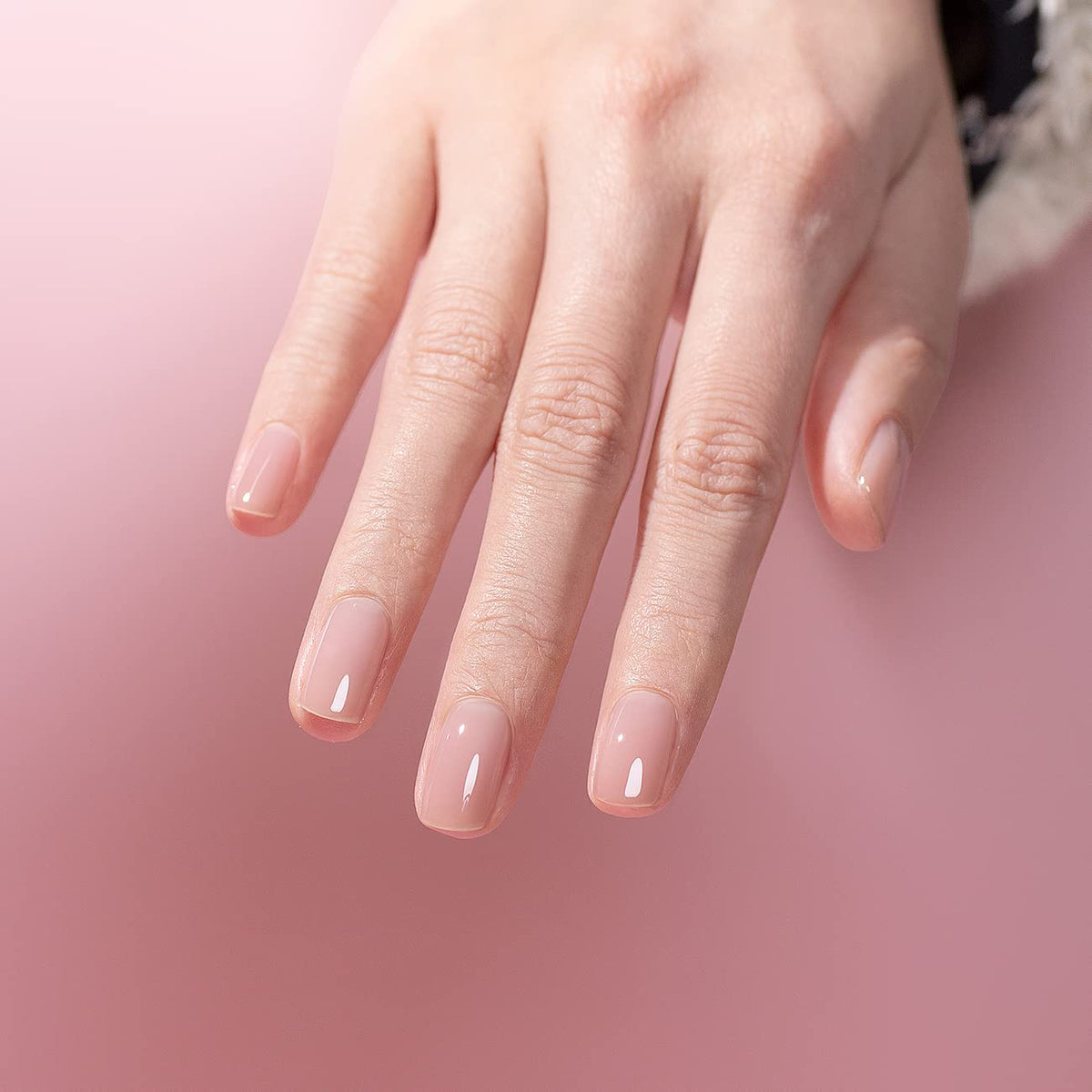 Close-up of RARJSM Dirty Rose Nude Gel Nail Polish texture