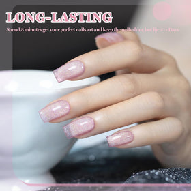 Close-up of RARJSM Light Gold Cat Eye Gel Nail Polish bottle