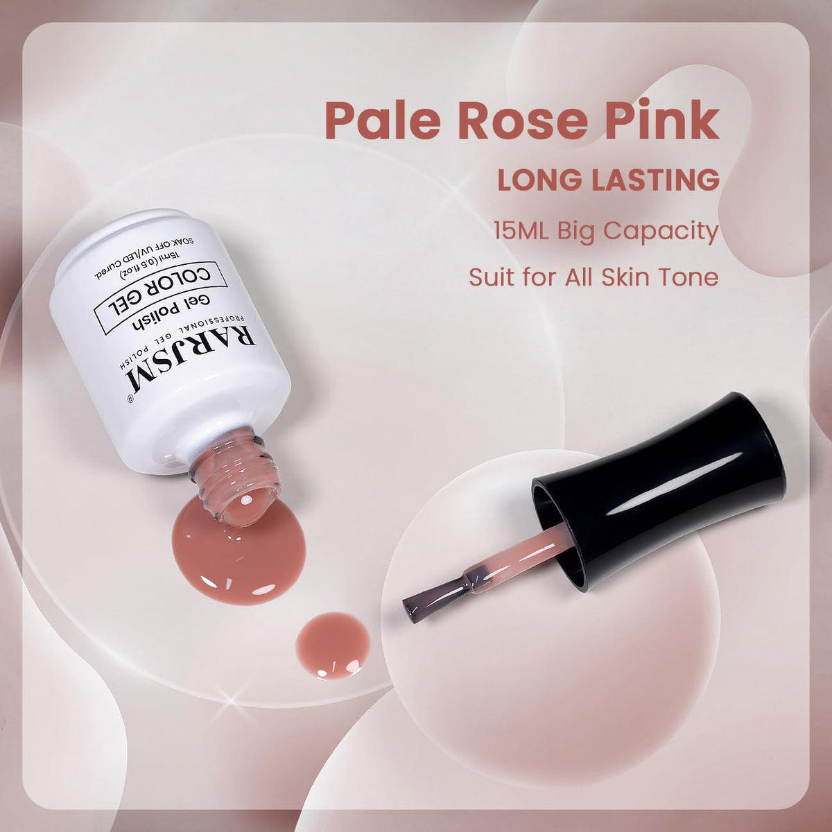 Close-up of RARJSM Nude Gel Polish brush