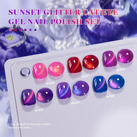 Close-up of RARJSM Purple Cat Eye Gel Nail Polish