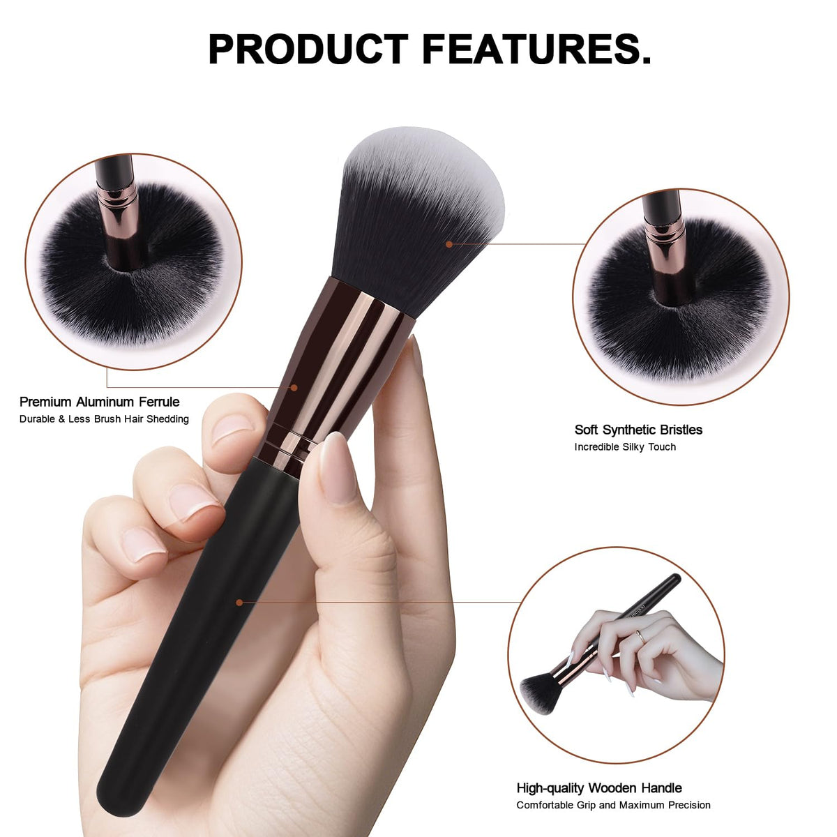 Close-up of Real Perfection makeup brush bristles