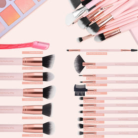 Close-up of Real Perfection makeup brushes with soft bristles