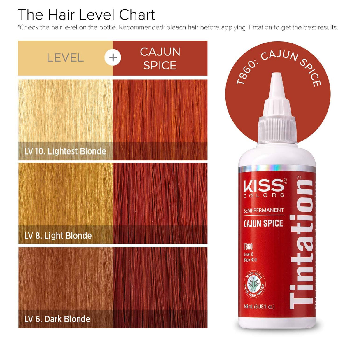 Close-up of Red By Kiss Tintation Semi-Permanent Hair Color Cajun Spice bottle