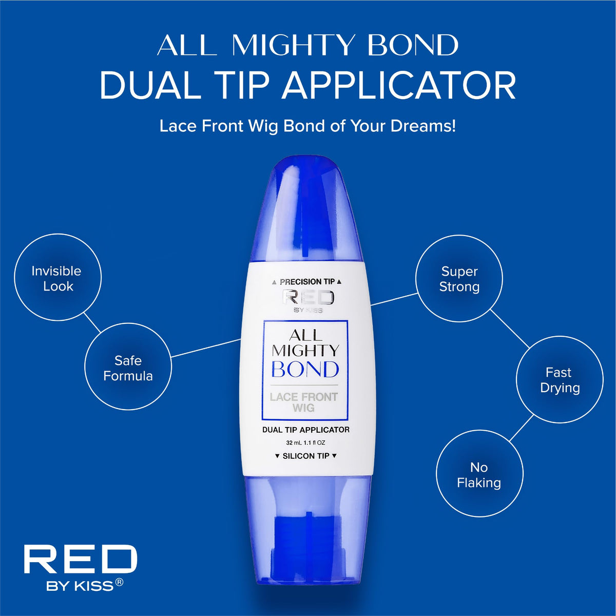 Close-up of Red by Kiss wig remover bottle