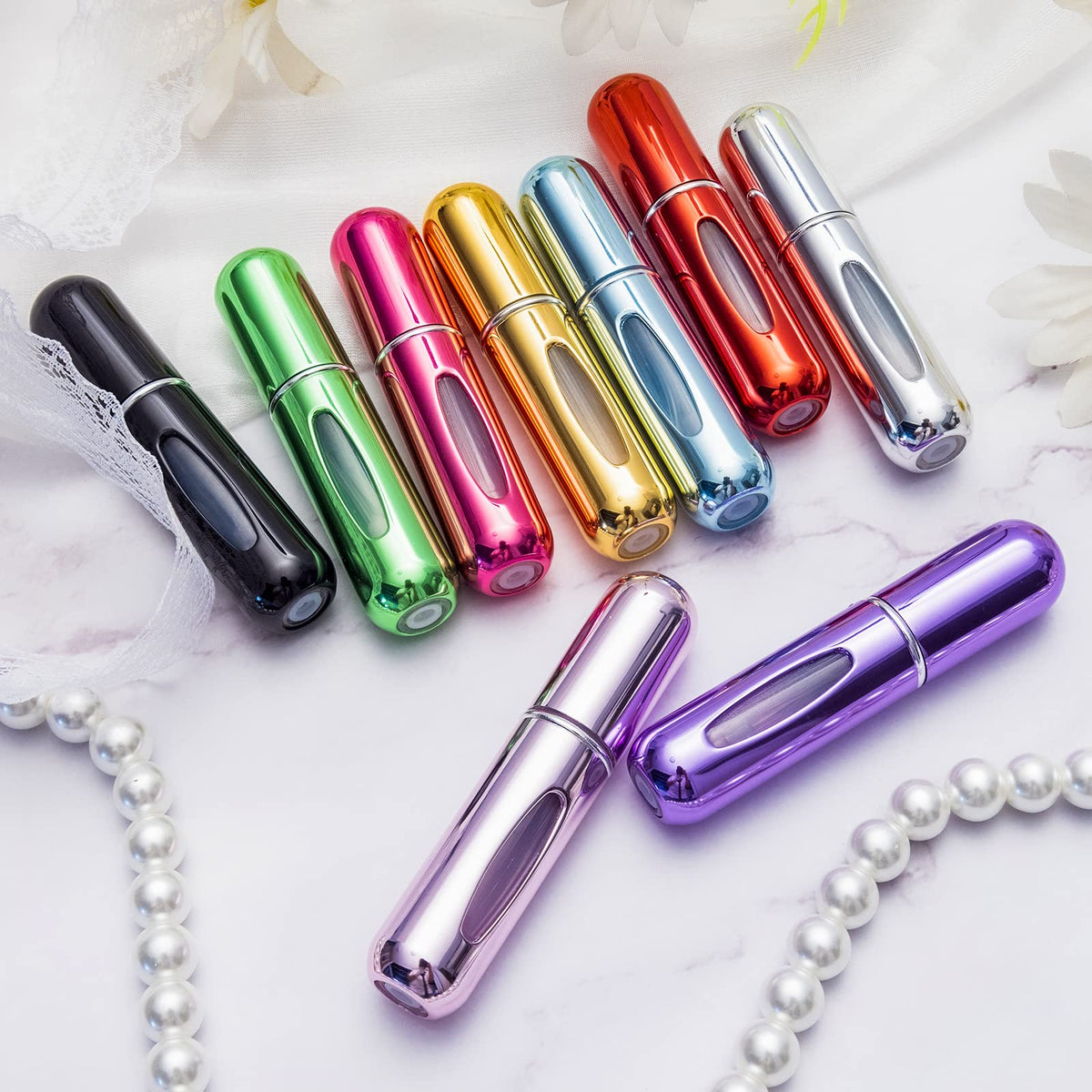 Close-up of Red Yamadura Mini Perfume Atomizer Bottle