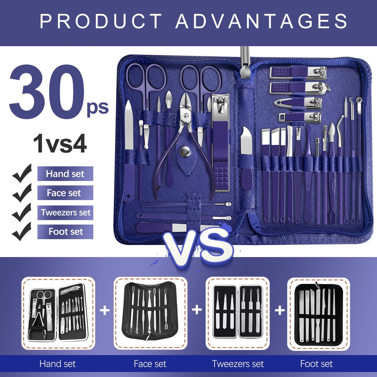 Close-up of RedFlow nail clippers and grooming tools