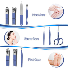 Close-up of RedFlow nail clippers and tools in the set