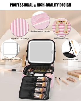 Close-up of Relavel Makeup Bag brush holders