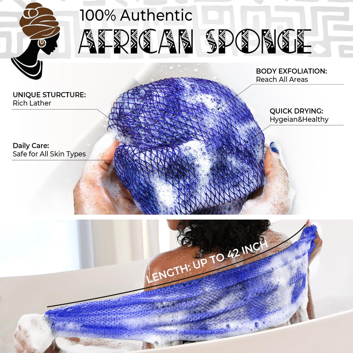 Close-up of RelaxScene African Net Sponge texture