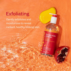 Close-up of RENPURE Pomegranate & Mango Exfoliating Body Wash pump