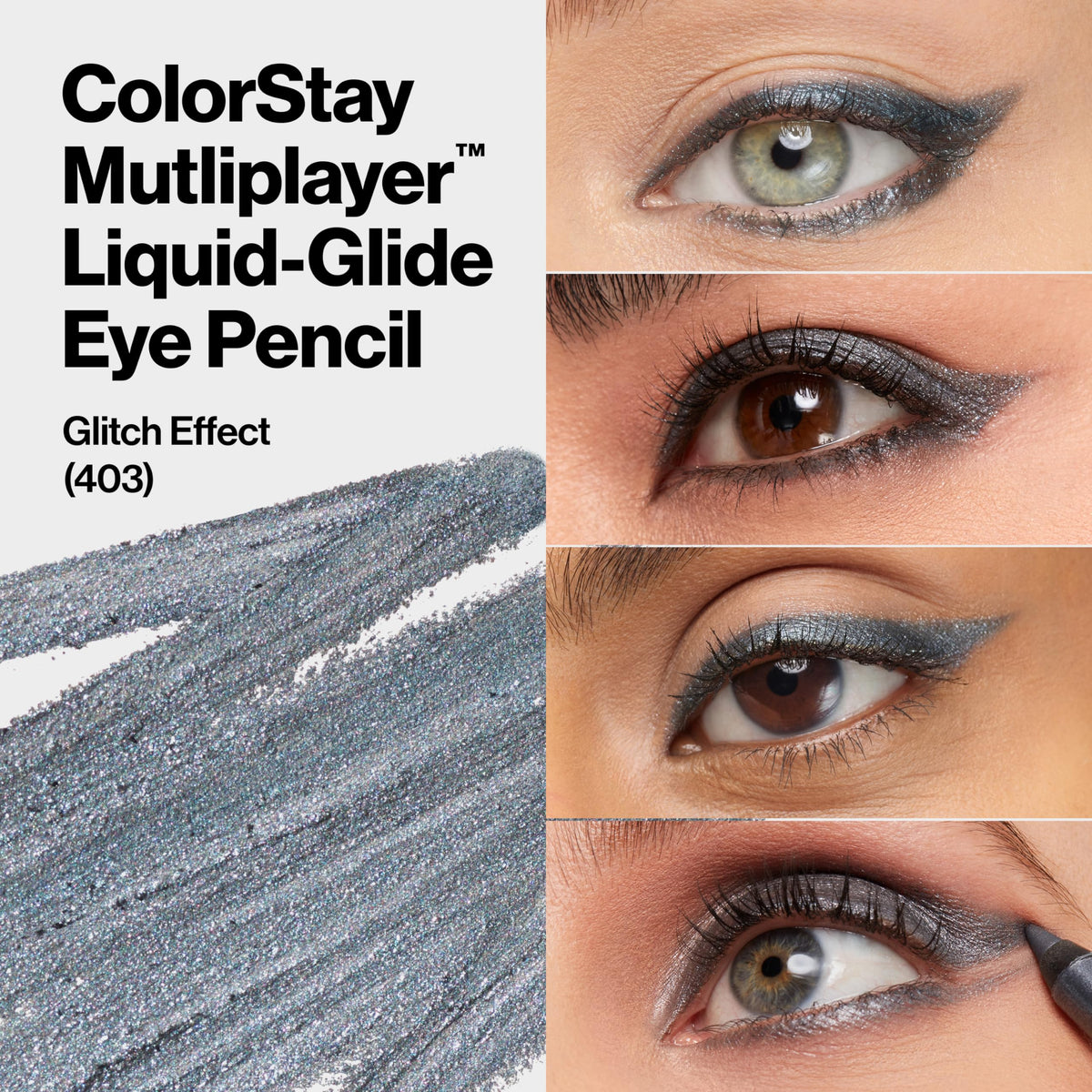 Close-up of REVLON eye pencil showing creamy texture