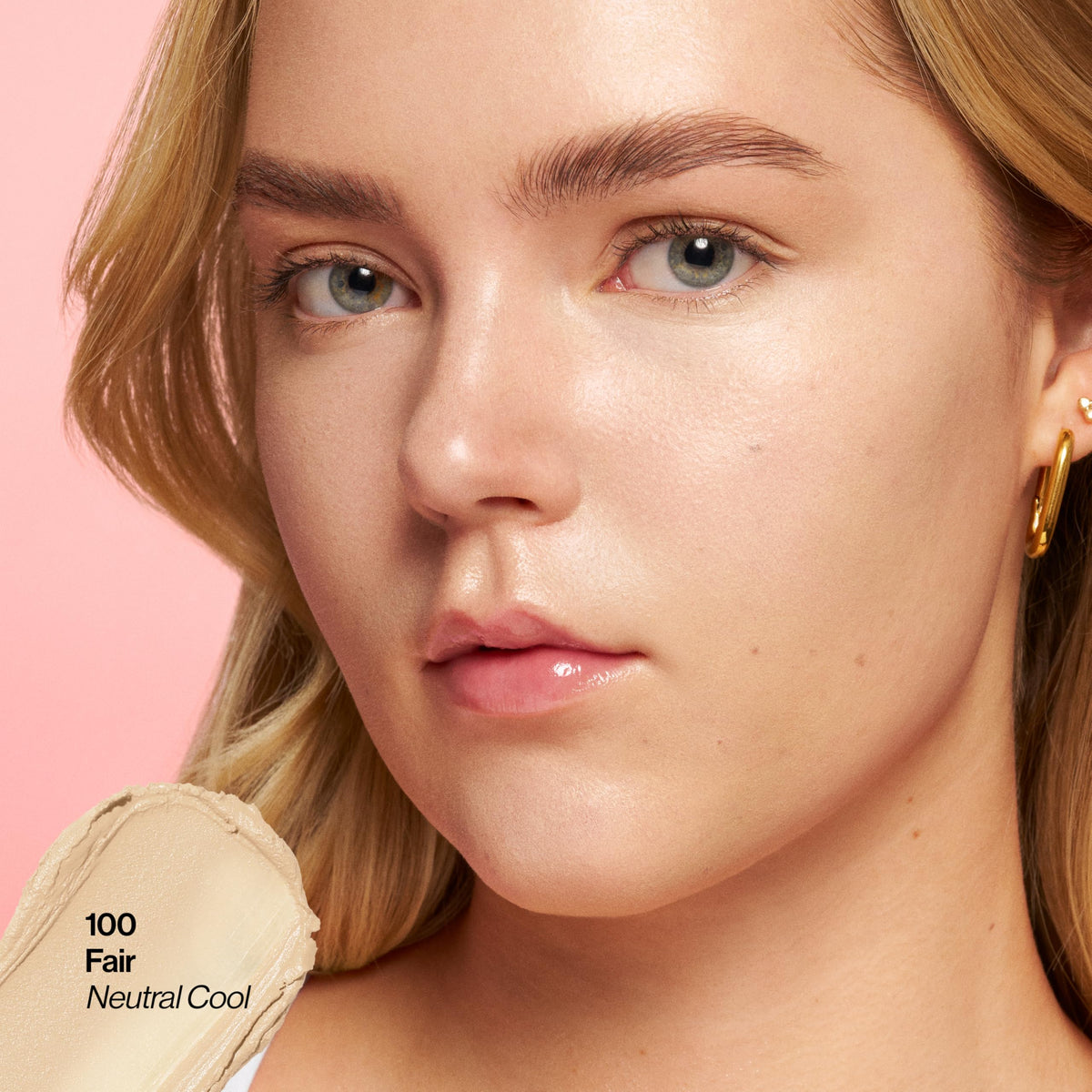 Close-up of REVLON Glimmer Tinted Moisturizer Stick 100 Fair texture