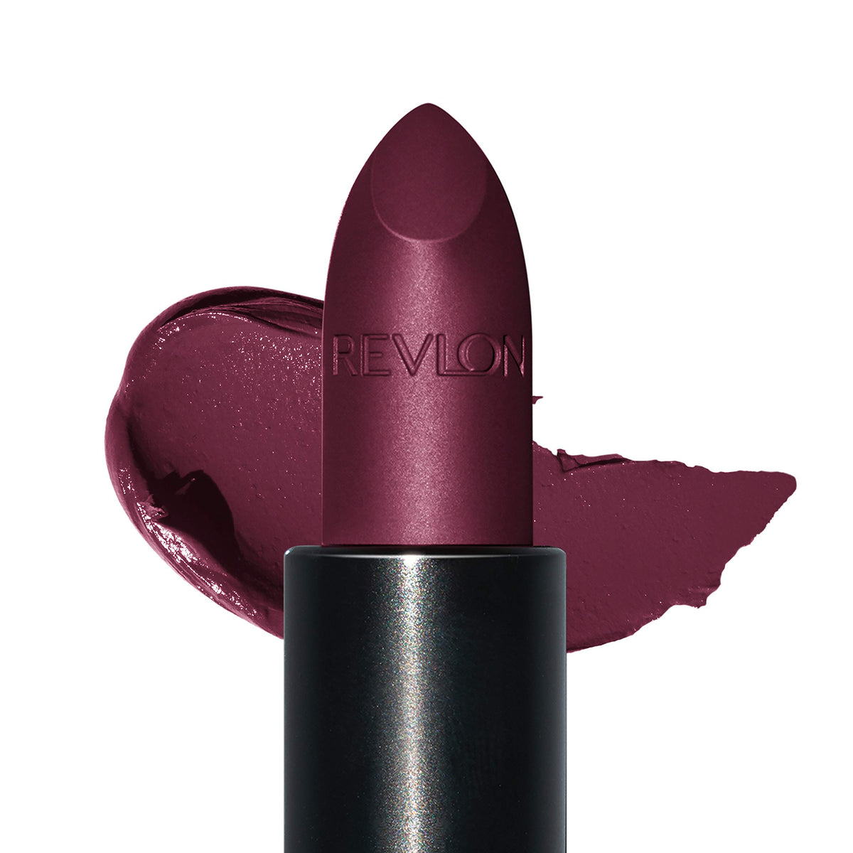 Close-up of REVLON lipstick bullet in Black Cherry