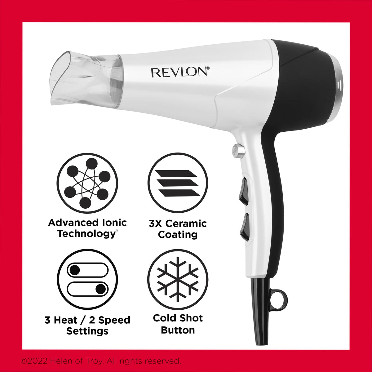 Close-up of REVLON Volume support Hair Dryer ceramic coating