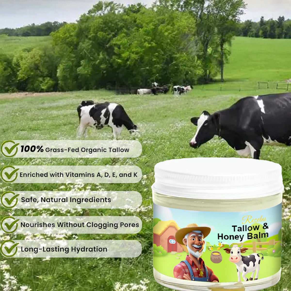Close-up of Rezebu Tallow and Honey Balm texture