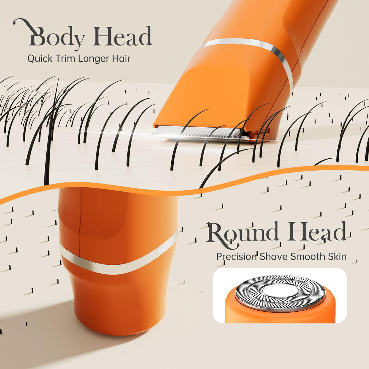 Close-up of Risina Electric Razor ceramic blades