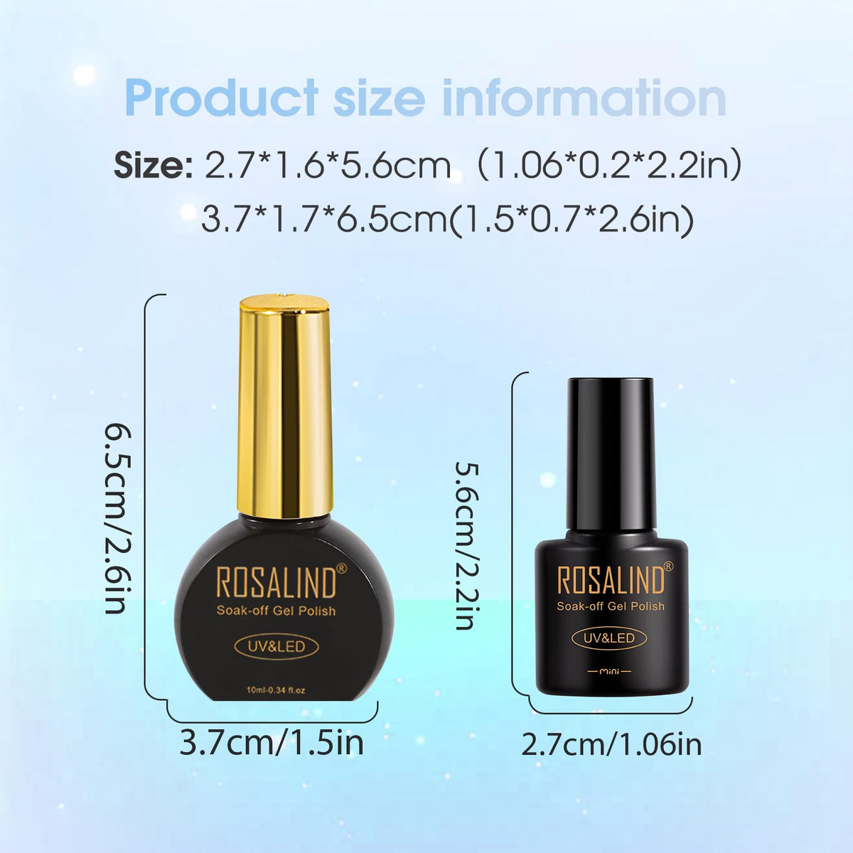 Close-up of ROSALIND Gel Nail Polish bottles and tools