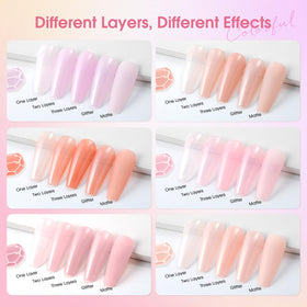 Close-up of ROSALIND jelly gel polish bottles