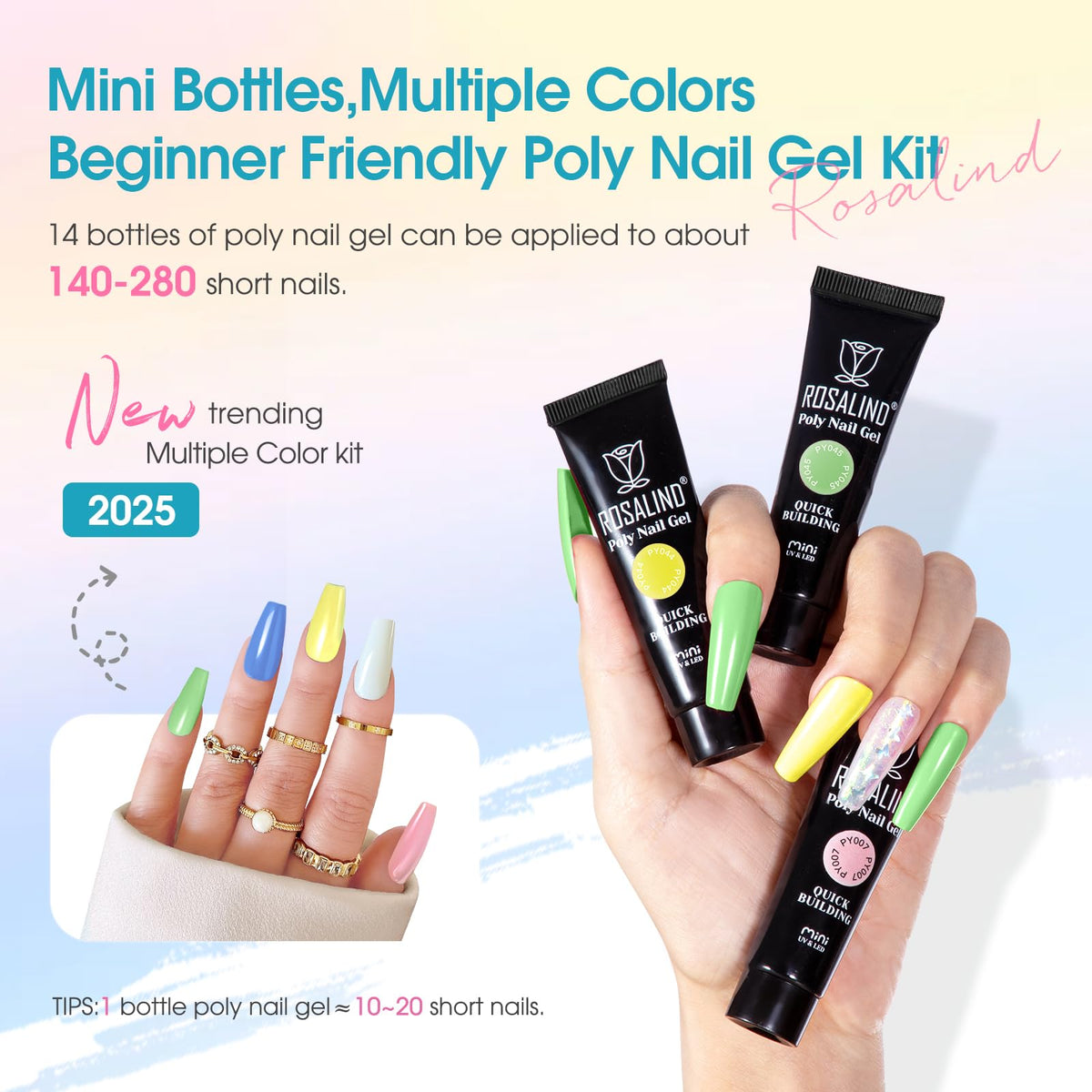 Close-up of ROSALIND nail art tools and slip solution