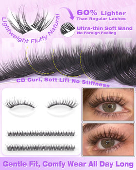 Close-up of Ruairie Wispy Lash Clusters showing texture