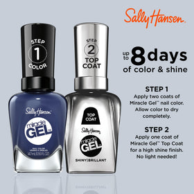 Close-up of Sally Hansen Miracle Gel 609 Midnight Mod bottle