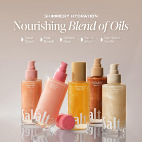 Close-up of Saltair Shimmering Body Oil texture