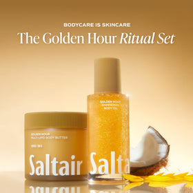 Close-up of Saltair Shimmering Body Oil texture on skin