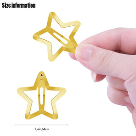 Close-up of SAOROPEB gold star hair clip on a table