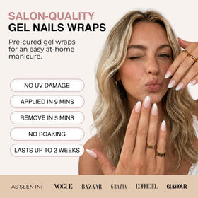 Close-up of Sassy Saints Sugar Glaze Nail Wraps packaging