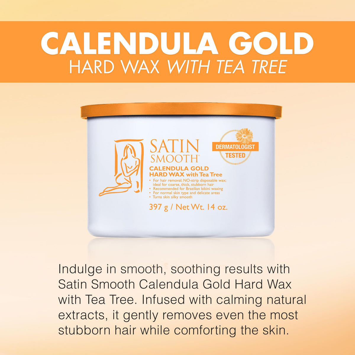 Close-up of Satin Smooth Calendula Gold Hard Wax texture