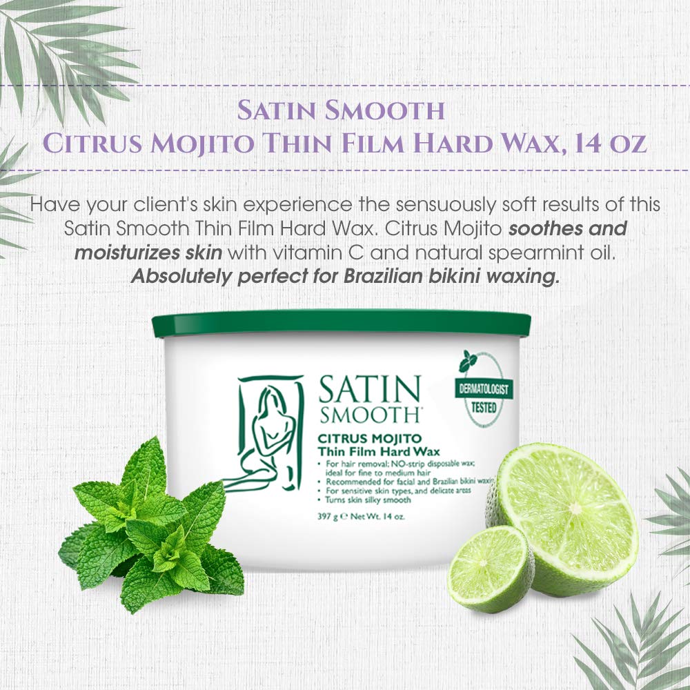 Close-up of SATIN SMOOTH Citrus Mojito Thin Film Hard Wax pebbles