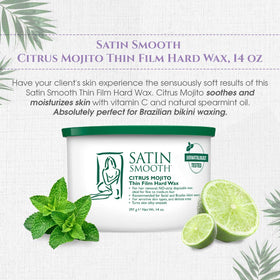 Close-up of SATIN SMOOTH Citrus Mojito Thin Film Hard Wax pebbles