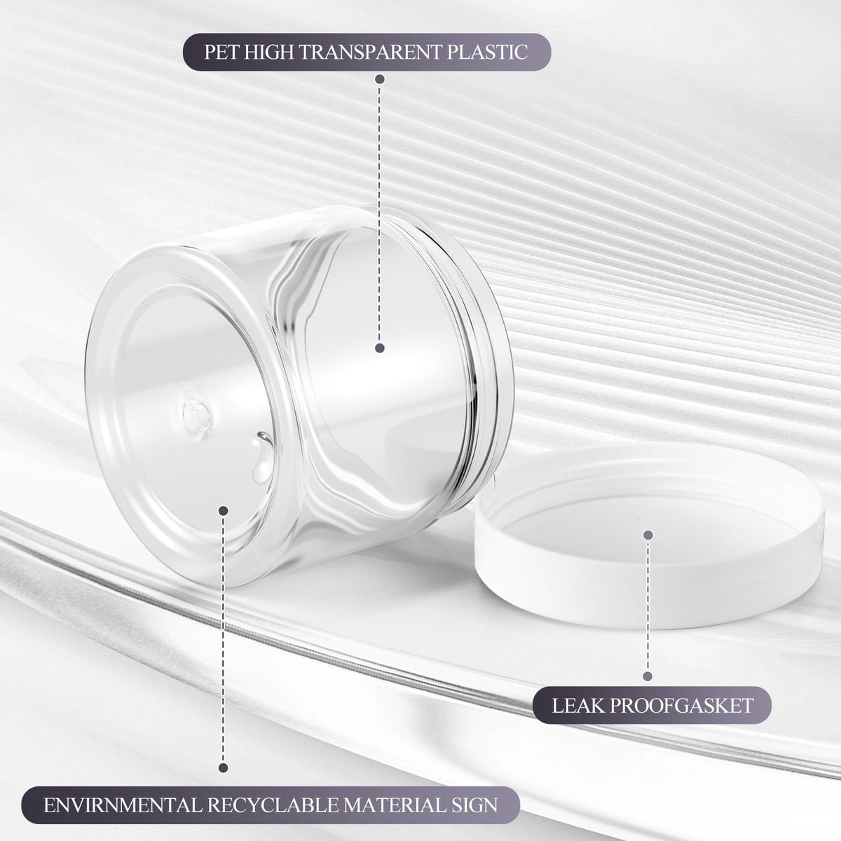 Close-up of SATINIOR plastic jar lid with airtight seal