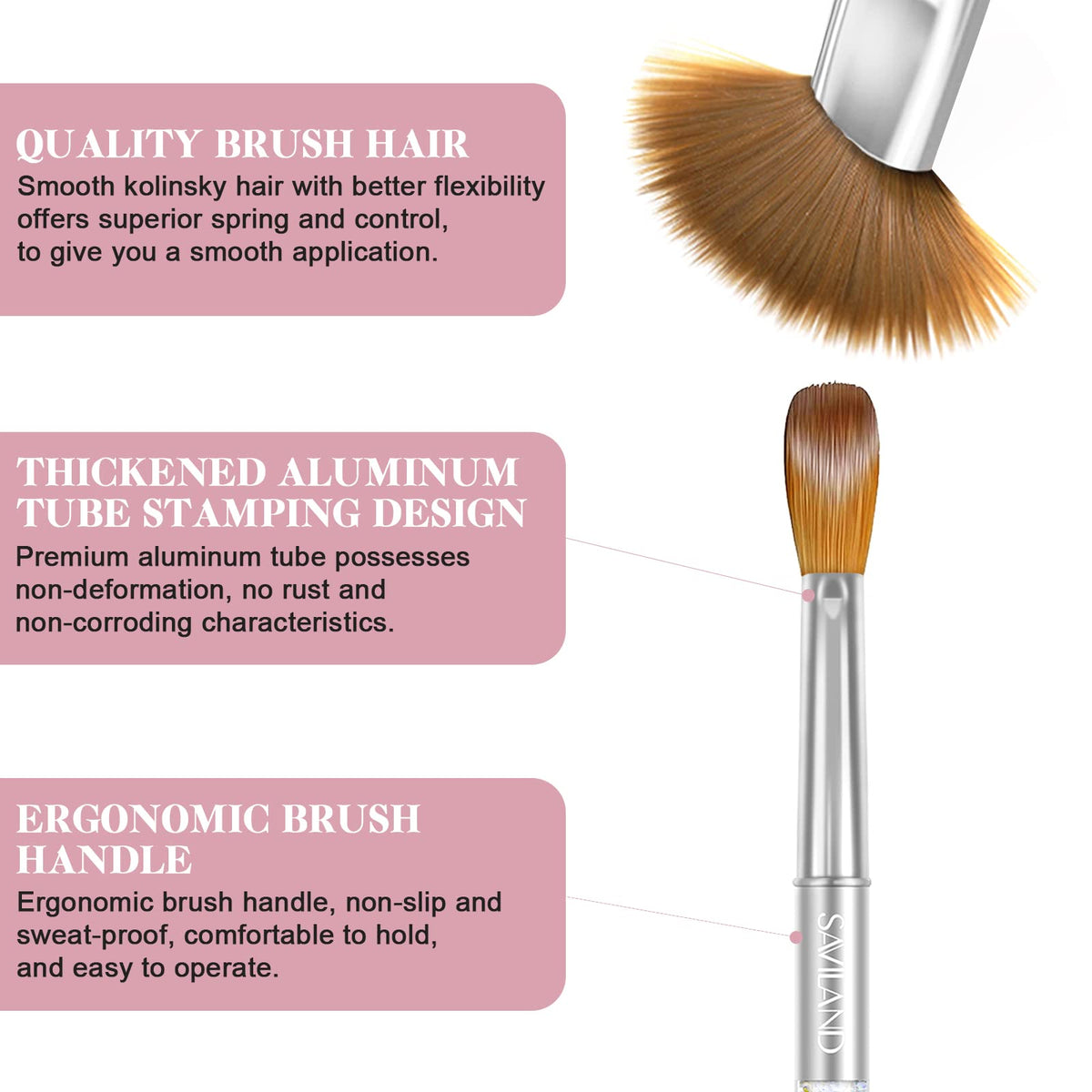 Close-up of SAVILAND Kolinsky brush bristles