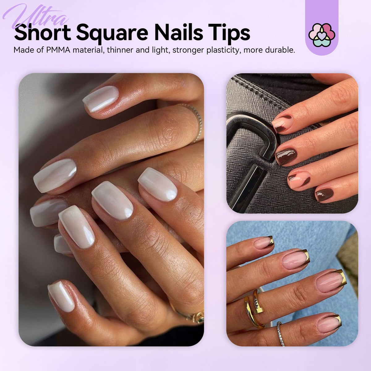 Close-up of SAVILAND nail glue gel and nail tips