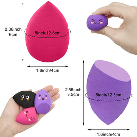 Close-up of Scartink makeup sponges in various colours