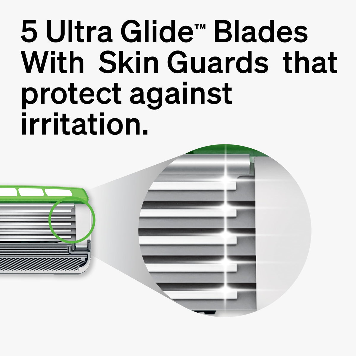 Close-up of Schick Hydro Sensitive razor blades