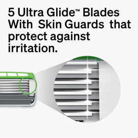 Close-up of Schick Hydro Sensitive razor blades