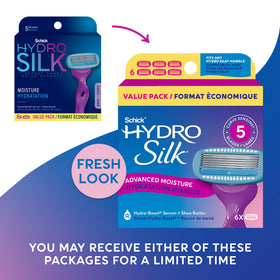 Close-up of Schick Hydro Silk Moisture Razor Blade with 5 Curve-Sensing blades
