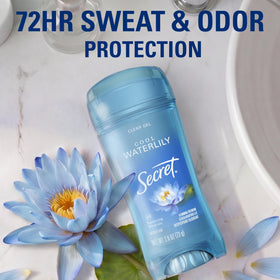 Close-up of Secret Antiperspirant Deodorant application on skin