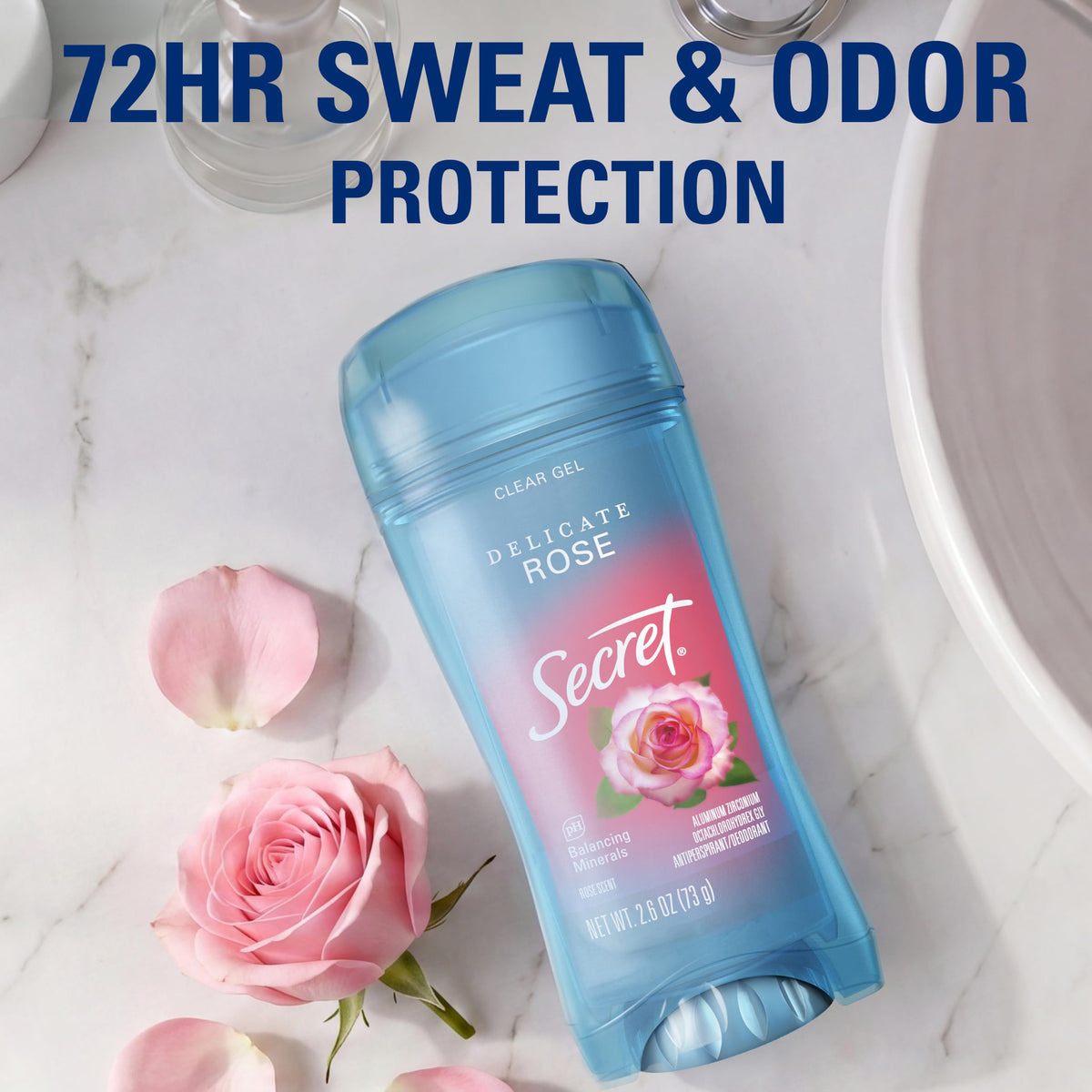 Close-up of Secret Antiperspirant Deodorant clear gel formula