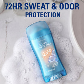Close-up of Secret Antiperspirant Deodorant showing the invisible solid stick