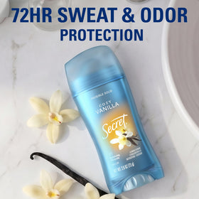 Close-up of Secret Antiperspirant Deodorant stick with pH balancing minerals