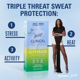 Close-up of Secret Clinical Strength Antiperspirant Deodorant showing invisible solid formula