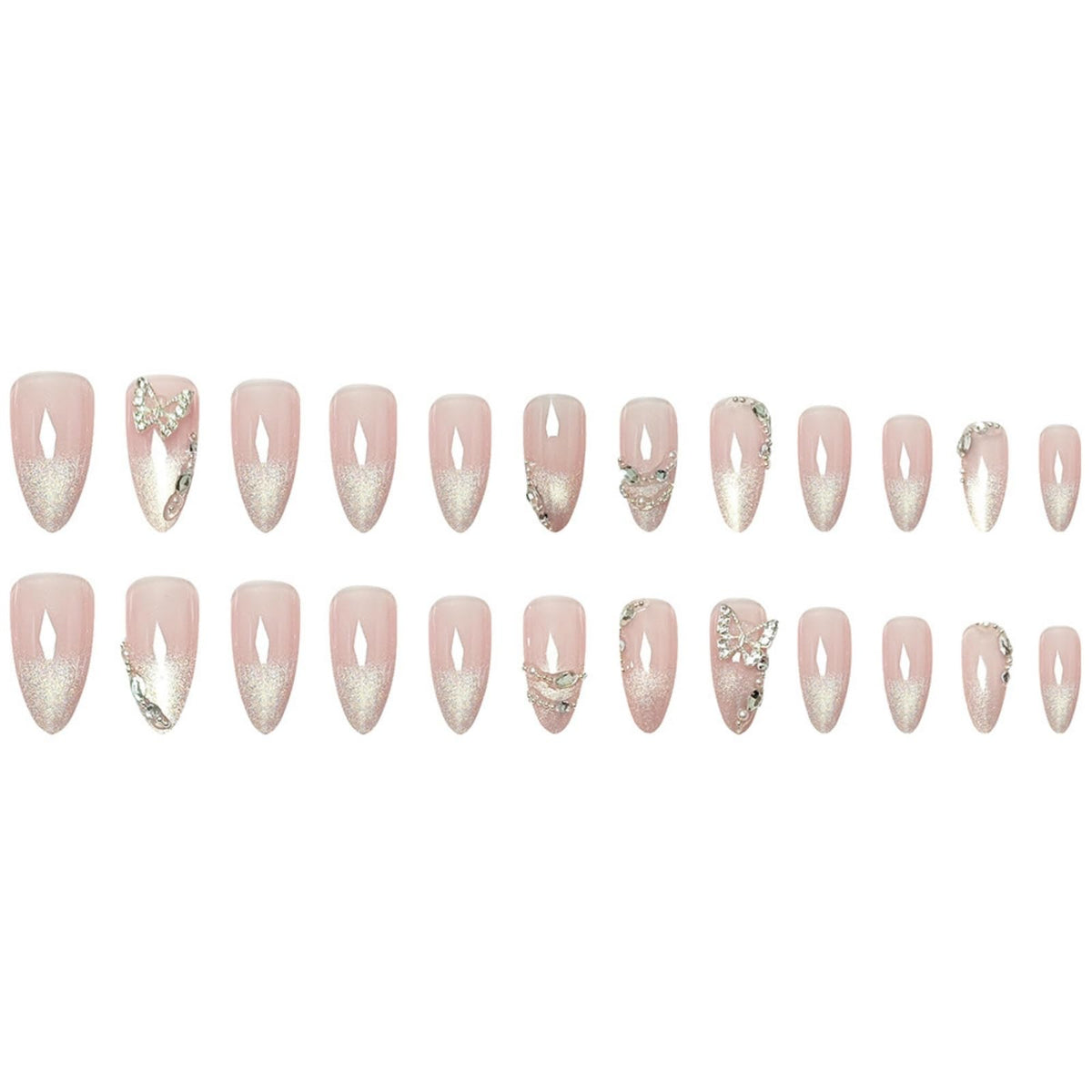 Close-up of SEENEEY press on nails with jelly glue and mini file