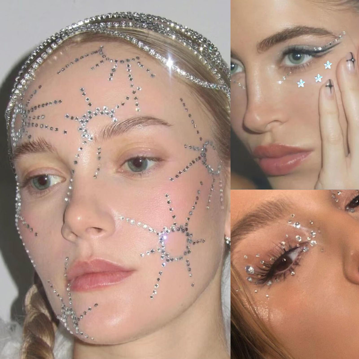 Close-up of self-adhesive face jewels from nooepc
